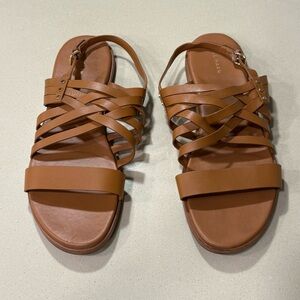 Cole Haan Women’s Tan Strappy Flat Sandals – Size 11B